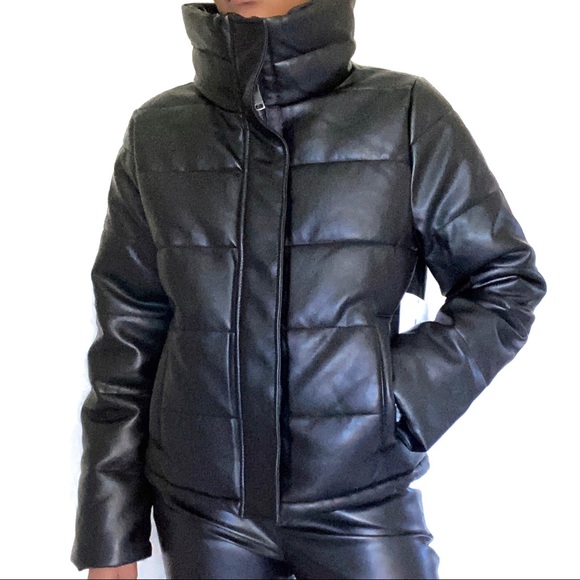 Daisy May Jackets & Blazers - Trendy Blogger Favorite Leather Puffer Jacket
